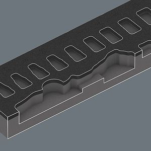 Wera 9720 Schuimrubberen inzetstuk met 8000 A Zyklop ratel 1/4" Set 1, 37-delig - 05150110001