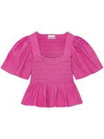 GANNI blouse à coupe péplum - Rose