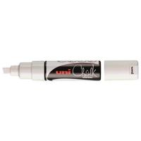 Krijtstift uni-ball schuin 8.0mm wit | 6 stuks