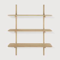 Ethnicraft Wandrek 'PI' Geolied Eikenhout, Met 3 planken, kleur Naturel