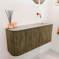 Toiletmeubel Mondiaz Joya Dlux | 91.6 cm | Meubelkleur Dusk | Faye wastafel Opalo Wasbak Rechts | Zonder kraangat(en)