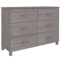 The Living Store HAMAR Dressoir - Lichtgrijs - 113 x 40 x 80 cm - Massief grenenhout