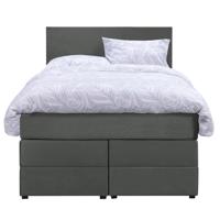 Leen Bakker - Boxspring Met Opbergruimte Liv Egaal - 120x200 Cm - Stof/Velvet - Grijs
