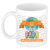 Naam mok papa Bas - wit - de beste - keramiek - 300 ml - Vaderdag/verjaardag