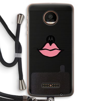 Kusje: Motorola Moto Z Force Transparant Hoesje met koord