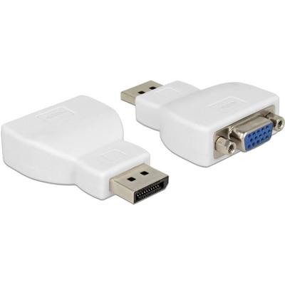 Delock 65568 DisplayPort / VGA Adapter [1x DisplayPort stekker - 1x D-sub stekker 15-polig] Wit