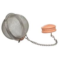 Theefilter bal / thee-ei - RVS - macaron - D5 cm - theezeef - voor losse thee of kruiden