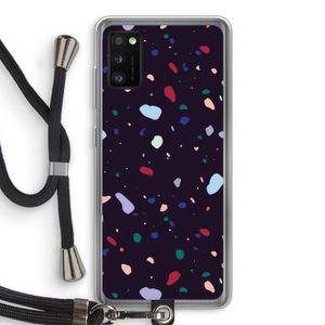 Dark Rounded Terrazzo: Samsung Galaxy A41 Transparant Hoesje met koord