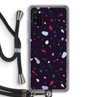 Dark Rounded Terrazzo: Samsung Galaxy A41 Transparant Hoesje met koord