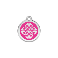 Tribal Arrows Hot Pink roestvrijstalen hondenpenning small/klein dia. 2 cm - Reddingo
