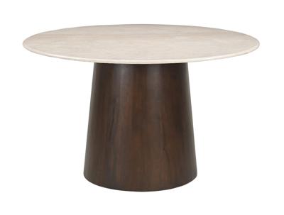 Brix Ronde Eettafel 'Bottecino' Marmer en mangohout, 130cm