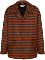 Marni manteau rayé à simple boutonnage - Orange