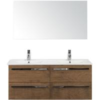 Seville Badmeubelset 120 cm - 4 Laden Tabacco - Keramische Wastafel Wit Enjoy met Spiegel