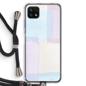 Square pastel: Samsung Galaxy A22 5G Transparant Hoesje met koord