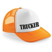 Verkleed pet voor volwassenen - Trucker - oranje - voor dames en heren - thumbnail