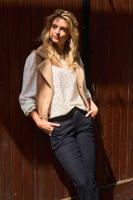 Red Button Teddy Waistcoat | Almond