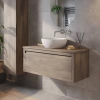 Ben Elegance voorgemonteerd badmeubel met keramische waskom 100cm eiken grijs