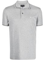 Emporio Armani polo à logo imprimé - Gris