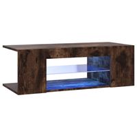 The Living Store TV-meubel - LED-verlichting - 90 x 39 x 30 cm - gerookt eiken - thumbnail