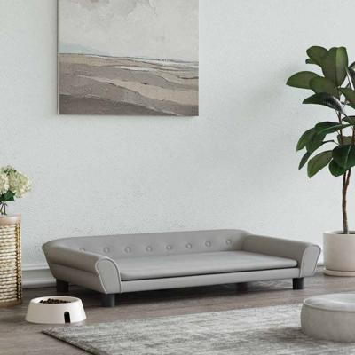 Hondenmand 100x50x21 cm fluweel lichtgrijs