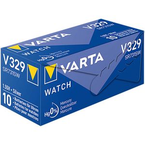Varta Zilveroxide Batterij SR731 | 1.55 V DC | 26 mAh | Zilver | 10 stuks - VARTA-V329 VARTA-V329
