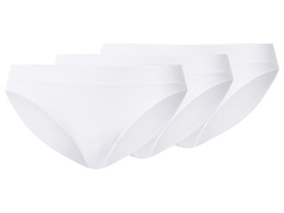 esmara Dames Geribbelde Slips, 3 stuks (Wit, L (44/46))