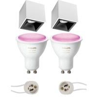 Philips Hue Opbouwspot Set GU10 - Mat Wit/Zwart - Bluetooth - 90mm