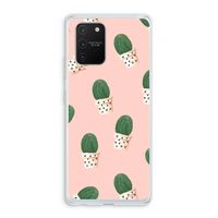 Cactusprint roze: Samsung Galaxy S10 Lite Transparant Hoesje