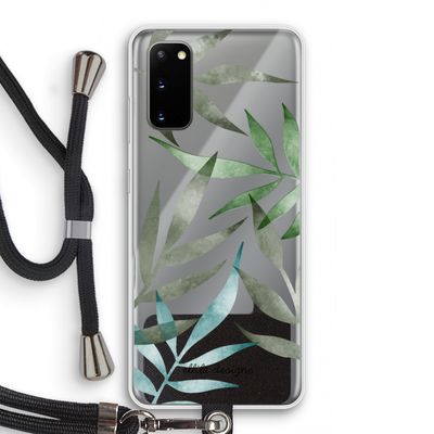 Tropical watercolor leaves: Samsung Galaxy S20 Transparant Hoesje met koord