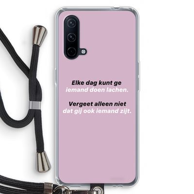 gij zijt ook iemand: OnePlus Nord CE 5G Transparant Hoesje met koord