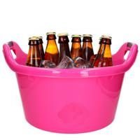 Bierflessen emmer/teil - 17 liter - roze - kunststof - 45 x 27 cm - Veel flessen bier koelen - thumbnail