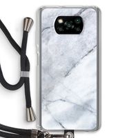 Witte marmer: Xiaomi Poco X3 NFC Transparant Hoesje met koord