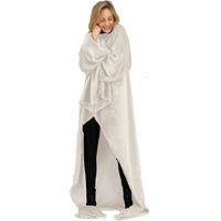 O'DADDY® Fleece deken - fleece plaid met MOUWEN - 150x200 - super zacht - Taupe - thumbnail