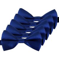 5x Blauwe verkleed vlinderstrikken/vlinderdassen 12 cm voor dames/heren   - - thumbnail