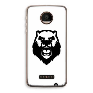 Angry Bear (white): Motorola Moto Z Force Transparant Hoesje
