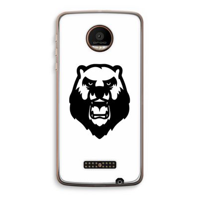 Angry Bear (white): Motorola Moto Z Force Transparant Hoesje