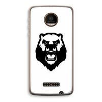 Angry Bear (white): Motorola Moto Z Force Transparant Hoesje