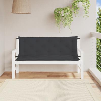 VidaXL Tuinbankkussens 2 st 150x50x7 cm oxford stof zwart