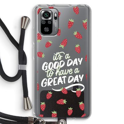 Don't forget to have a great day: Xiaomi Redmi Note 10S Transparant Hoesje met koord