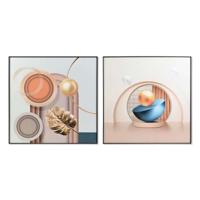 Schilderij DKD Home Decor Aluminium Hout MDF 80 x 3 x 80 cm