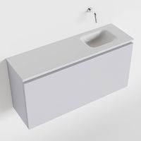 Toiletmeubel Mondiaz Olan | 100 cm | Meubelkleur Cale | Lex wastafel Talc Rechts | Zonder kraangat
