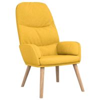 The Living Store Relaxstoel stof mosterdgeel - Fauteuil