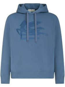 ETRO hoodie en coton à logo brodé - Bleu