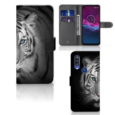 Motorola One Action | Telefoonhoesje | Met pasjeshouder | Tijger