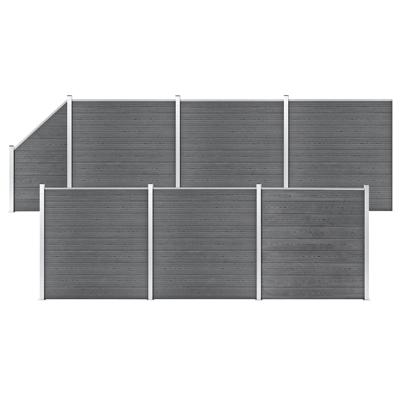 Schuttingset 6 vierkant en 1 schuin 1138x186 cm HKC grijs