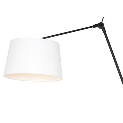 Steinhauer Verstelbare wand schemerlampPrestige Chic 50cm linnen wit met zwart - 8187ZW