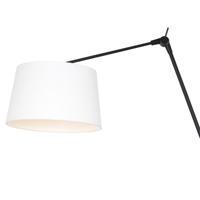 Steinhauer Verstelbare wand schemerlampPrestige Chic 50cm linnen wit met zwart - 8187ZW