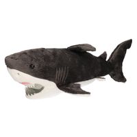 Pluche witte haai knuffel 54 cm speelgoed - thumbnail