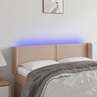Hoofdbord LED 147x16x78/88 cm kunstleer cappuccinokleurig