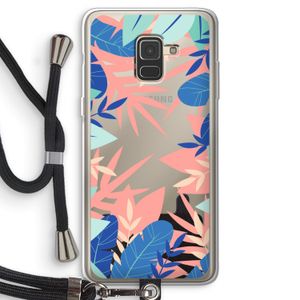 Tropisch: Samsung Galaxy A8 (2018) Transparant Hoesje met koord